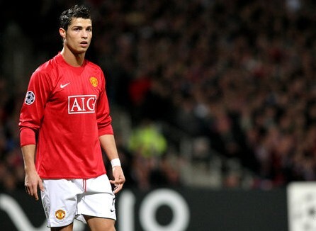 Portugalský fotbalista Cristiano Ronaldo v dresu Manchesteru United.