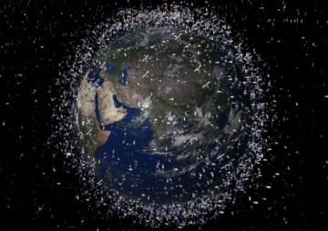 Obrázek znázorňující hustotu sítě satelitů kolem Země. Na oběžné dráze Země se poprvé v historii srazily dvě velké družice. V úterý 10. února se ve výšce téměř 800 kilometrů nad Sibiří střetl americký satelit komunikačního systému Iridium a zřejmě nefunkční ruská družice. 