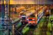 Regionální vlakové soupravy odtavené na nádraží Lichtenberg v Berlíně, 3. září 2021.