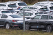 Vozy automobilky Škoda Auto (na snímku z 12. října 2021) čekají na letišti v Hradci Králové na dokončení výroby kvůli nedostatku čipů.