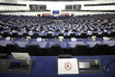 Ilustrační foto - Pohled do prázdného sálu Evropského parlamentu ve Štrasburku.