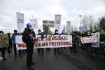 Demonstrace za ukončení provozu polského dolu Turów u hranice s Českem, 15. ledna 2022 v polské Bogatyni. Protest je pořádán skupinou občanů z ČR, Polska a Německa.