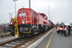 Nové digitální automatické spřáhlo (DAK) bylo představeno 19. ledna 2022 na nádraží v Berlíně, odkud se na cestu Evropou vydal testovací nákladní vlak (na snímku), jehož vagony jsou mezi sebou právě tímto spřáhlem spojeny. 