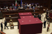 Pohled na italský parlament během prezidentské volby. 