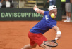Ilustrační foto - Český tenista Jiří Lehečka v utkání Davisova poháru 4. března 2022.
