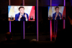 Ilustrační foto - Televizní debata finalistů francouzských prezidentských voleb. Na snímku současný prezident, centrista Emmanuel Macron. 