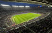 Pohled na fotbalový stadion Camp Nou, stánek klubu FC Barcelona.