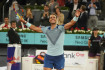 Španělský tenista Rafael Nadal se raduje z vítězství ve 2. kole turnaje v Madridu, 4. května 2022.