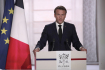 Ilustrační foto - Francouzský prezident Emmanuel Macron při projevu během inauguračního ceremoniálu na své druhé funkční období v Elysejském paláci v Paříži 7. května 2022.