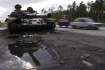 Ilustrační foto - Zničený ruský tank, 26. května 2022, Buzova, Ukrajina.