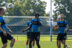 První trénink na začátku letní přípravy fotbalistů FK Teplice, 20. června 2022, Dubí, Teplicko. Uprostřed na snímku je Soufiane Dramé.