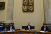 Jednání vlády, 22. června 2022, Praha. Zleva ministr vnitra Vít Rakušan, premiér Petr Fiala, ministr práce Marian Jurečka. 