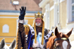 Průvodem krále Václava IV. v podání Marka Tichého a královny v podání herečky Chantal Poullain pokračovalo druhým dnem Pálavské vinobraní, 10. září 2022, Mikulov na Břeclavsku.