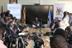 Potvrzení Eboly v Ugandě. Na snímku Diana Atwineová během tiskové konference v hlavním městě Ugandy Kampale 20. září 2022.