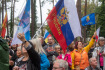 Demonstrace v německém Lubminu za zprovoznění plynovodu Nord Stream 2, 25. září 2022.