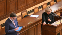 Ilustrační foto - Ministr financí Zbyněk Stanjura a předsedkyně poslaneckého klubu ANO Alena Schillerová na schůzi Sněmovny ke státnímu rozpočtu 18. října 2022.