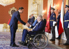 Prezident Miloš Zeman se u příležitosti státního svátku 28. října setkal s cizími diplomaty působícími v Praze a předal pověřovací listiny novým velvyslancům, 27. října 2022, Pražský hrad. Vlevo je nový čínský velvyslanec Feng Piao.