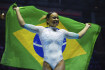 Brazilská sportovní gymnastka Rebeca Rodrigues de Andradeová v Liverpoolu 3. listopadu 2022.
