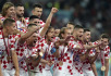 Utkání Chorvatsko - Maroko o 3. místo na fotbalovém MS v katarském Dauhá, 17. prosince 2022. Chorvatští hráči s bronzovými medailemi.