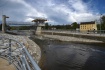 Plavební komora Hněvkovice po rekonstrukci. Řeka Vltava. 
