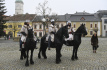 Tři králové na koních zahájili Tříkrálovou sbírku v Uherském Hradišti, 4. ledna 2023.