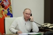 Ruský prezident Vladimír Putin při telefonickém rozhovoru v Moskevském Kremlu 5. ledna 2022.