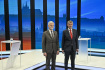 Debata kandidátů na prezidenta Andreje Babiše (vpravo) a Petra Pavla na CNN Prima News, 25. ledna 2023, Praha.