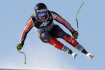 James Crawford z Kanady na trati superobřího slalomu na MS ve sjezdovém lyžování ve francouzském Courchevelu 9. února 2023.