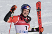 Švýcarský lyžař Marco Odermatt se raduje z vítězství v obřím slalomu na MS v  Courchevelu, 17. února 2023.