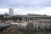 Nuselský most v Praze na snímku z 19. února 2023. Jedna z klíčových dopravních staveb v hlavním městě byla otevřena před 50 lety, 22. února 1973.