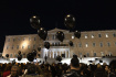 Demonstrace před řeckým parlamentem v Aténách kvůli úterní srážce vlaků, která si vyžádala nejméně 57 obětí, většinou studentů. 3. března 2023.