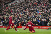 Utkání 26. kola anglické fotbalové ligy Liverpool - Manchester United, 5. března 2023. Cody Gakpo (vpravo) z Liverpoolu se raduje z gólu. 