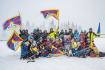 Účastníci akce Tibetská vlajka na Sněžce vyrazili z Pece pod Sněžkou přes Růžovou horu (na snímku), 11. března 2023, Pec pod Sněžkou, Trutnovsko. Výstup na Sněžku se konal při příležitosti výročí násilného potlačení povstání Tibeťanů a také jako podpora Ukrajině, která čelí ruské agresi.