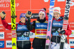 Světový pohár v Lillehammeru. Na snímku zleva Stefan Kraft, Halvor Egner Granerud a Manuel Fettner v Norsku 14. března 2023.

