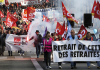 Demonstrace proti důchodové reformě ve francouzském městě Bayonne, 15. března 2023.