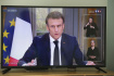 Rancouzský prezident Emmanuel Macron v televizním rozhovoru na snímku z 22. března 2023.