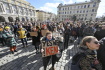 Protestní pochod vysokoškolských učitelů nazvaný Hodina pravdy, v němž chtějí upozornit na podle nich nedůstojné podmínky humanitních a společenskovědních oborů, 28. března 2023, Praha.
