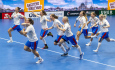Utkání Euro Floorball Tour žen: Česko - Švédsko, 3. září 2023, Ústí nad Labem. Hráčky Česka se radují z vítězného utkání.