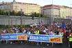 Protest proti vládě, který pořádá neparlamentní strana PRO (Právo Respekt Odbornost), 16. září 2023, Praha. Demonstranti se vydali z Václavského náměstí na pochod směrem k Letné.
