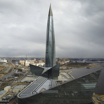 Ilustrační foto - Pohled na mrakodrap Lakhta, sídlo ruského plynárenského monopolu Gazprom v Petrohradě. 