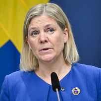 Ilustrační foto - Švédská premiérka Magdaléna Anderssonová na tiskové konferenci ve Stokholmu. Švédsko v pondělí 16. května 2022.