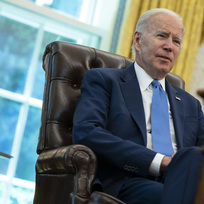 Ilustrační foto - Prezident USA Joe Biden v oválné pracovně v rozhovoru s the Associated Press 16. června 2022.