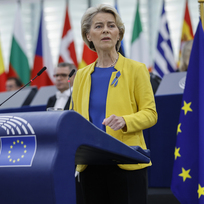 Předsedkyně Evropské komise Ursula von der Leyenová při projevu v Evropském parlamentu ve Štrasburku 14. září 2022.