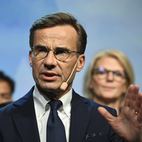Předseda švédské pravicové Umírněné koaliční strany Ulf Kristersson na snímku z 11. září 2022. 