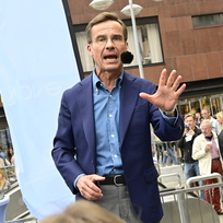 Ilustrační foto - Předseda švédské pravicové Umírněné koaliční strany Ulf Kristersson na předvolebním mítinku 10. září 2022. 