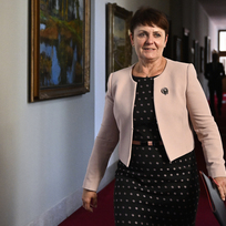 Jednání vlády, 26. září 2022, Praha. Na snímku přichází ministryně životního prostředí Anna Hubáčková.