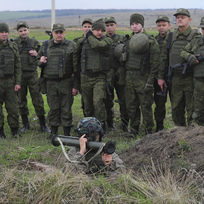 Výcvik ruských rekrutů na střelnici u Rostova na Donu na jihu Ruska, 4. října 2022.
