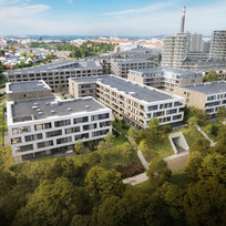 Plzeňská developerská skupina BC Real zahájila stavbu 1500 bytových jednotek ve více než desetihektarovém areálu bývalé papírny u řeky Radbuzy (na vizualizaci). 