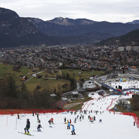 Sjezdovka Kandahar v Garmisch-Partenkirchenu, kde se konají slavné sjezdy Světového poháru mužů, na snímku ze 4. ledna 2023. 