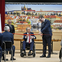 Prezident Miloš Zeman a jeho srbský protějšek Aleksandar Vučić (vpravo) slavnostně otevřeli Český dům, 30. ledna 2023, Bělehrad.